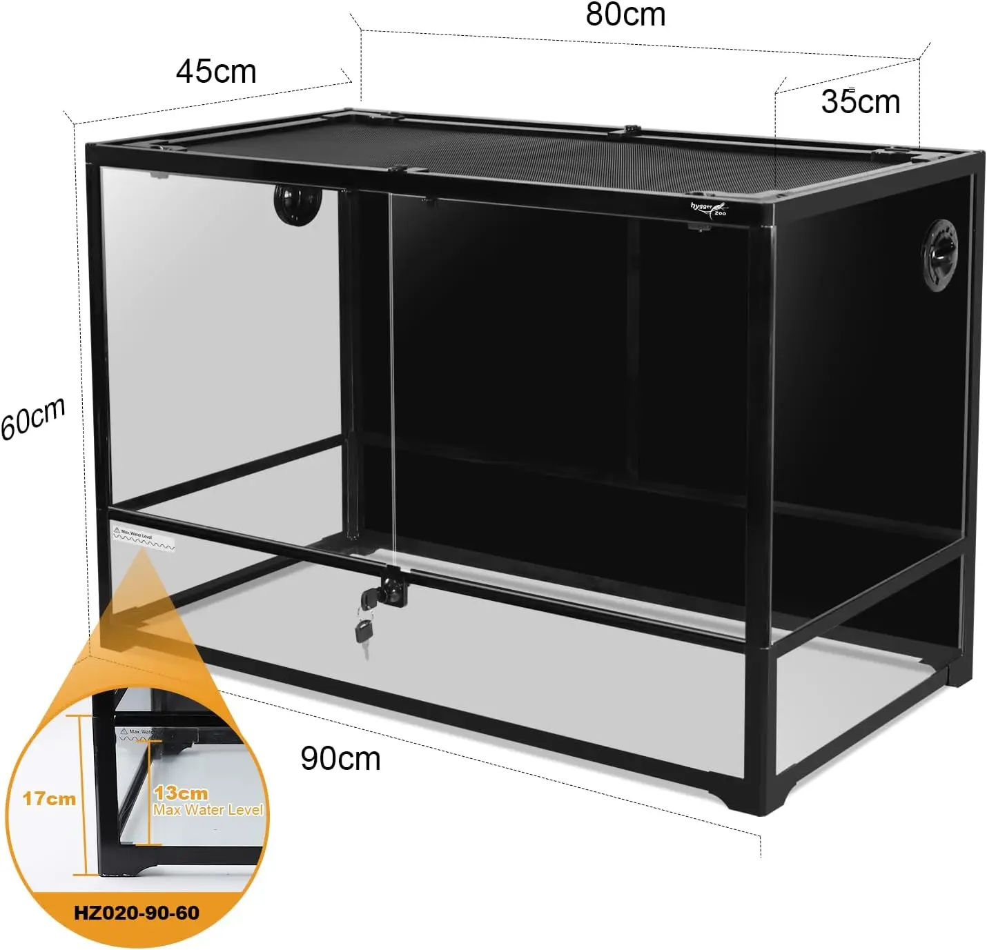 Szklane terrarium dla gadów z  – Glass Door Hinge recenzja i cena